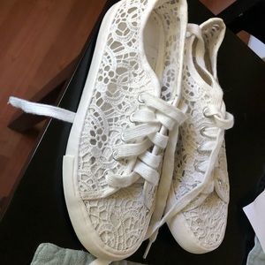 Ivory lace sneakers